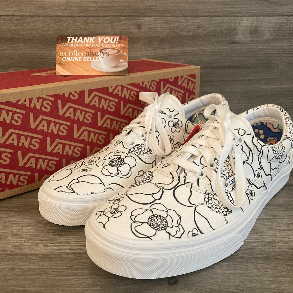 🥳  Host Pick 🥳  Vans Era U-Color Floral True White Size 9 Men's NWB